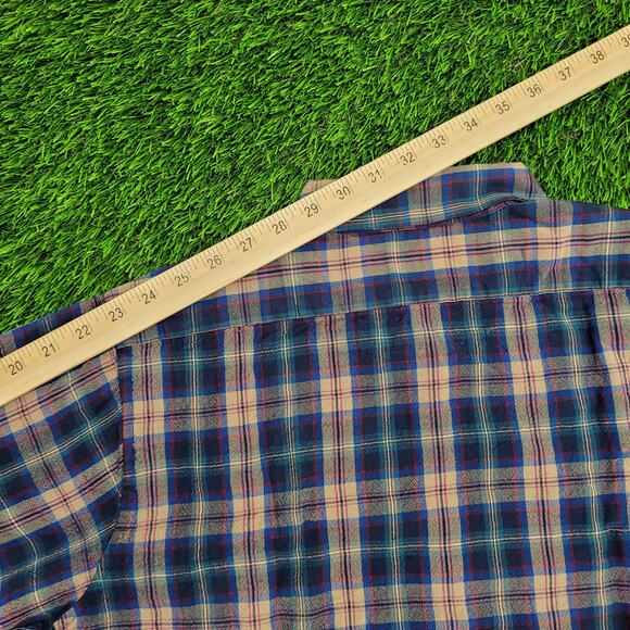 Vintage 80s Pendleton Western Plaid Shirt XL 22x28 Hippie - Picture 3 of 15